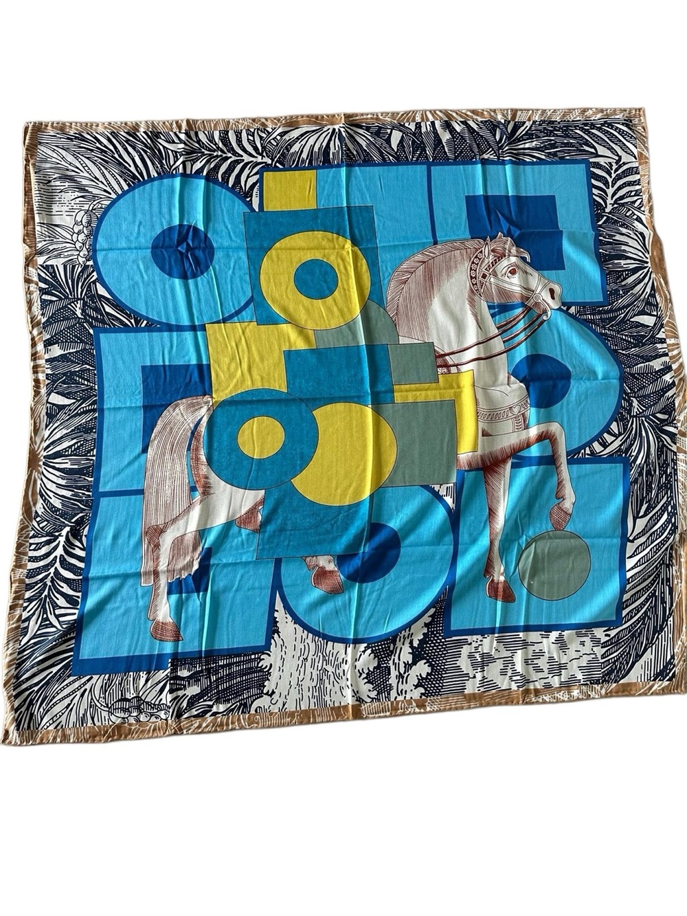 Cashmere Silk 130cm Shawl Scarf Horse Print Scarf
